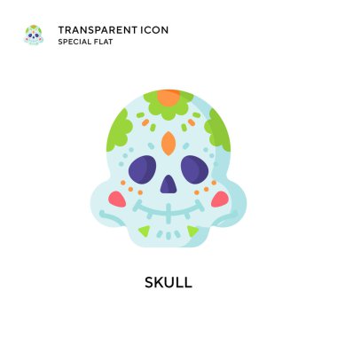 Kafatası vektör simgesi. Düz çizim. EPS 10 vektörü.