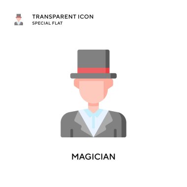 Sihirbaz vektör simgesi. Düz çizim. EPS 10 vektörü.