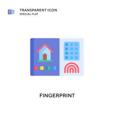 Parmak izi vektör simgesi. Düz çizim. EPS 10 vektörü.