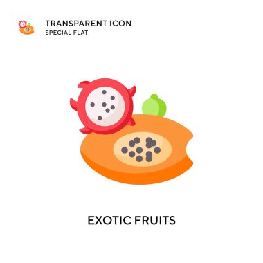 Egzotik meyve vektör simgesi. Düz çizim. EPS 10 vektörü.