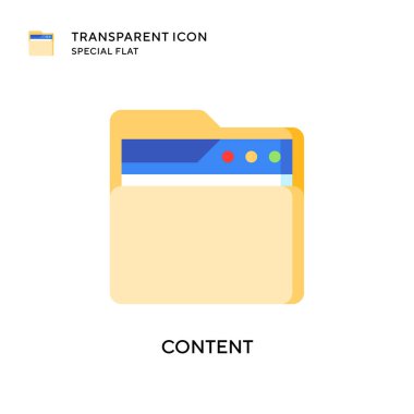 İçerik vektör simgesi. Düz çizim. EPS 10 vektörü.