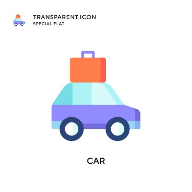 Araba vektör simgesi. Düz çizim. EPS 10 vektörü.