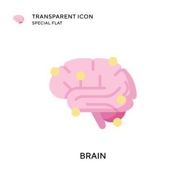 Beyin vektör simgesi. Düz çizim. EPS 10 vektörü.