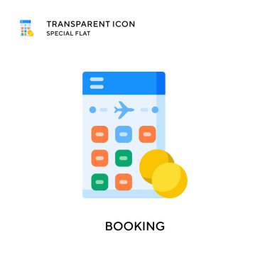 Vektör ikonu rezervasyon ediliyor. Düz çizim. EPS 10 vektörü.