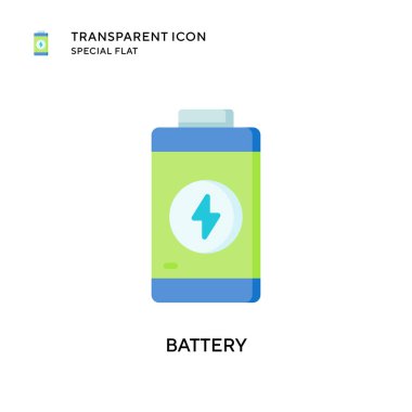 Batarya vektör simgesi. Düz çizim. EPS 10 vektörü.