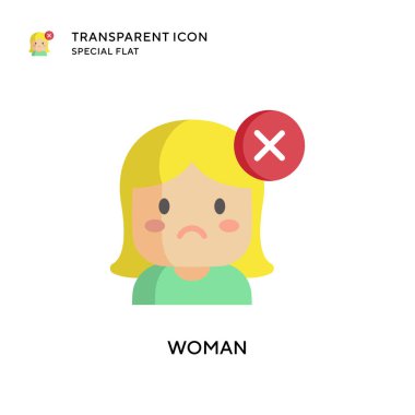 Kadın vektör simgesi. Düz çizim. EPS 10 vektörü.