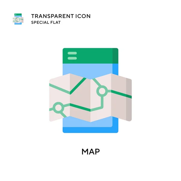 Mapa Icono Vector Ilustración Estilo Plano Eps Vector — Vector de stock