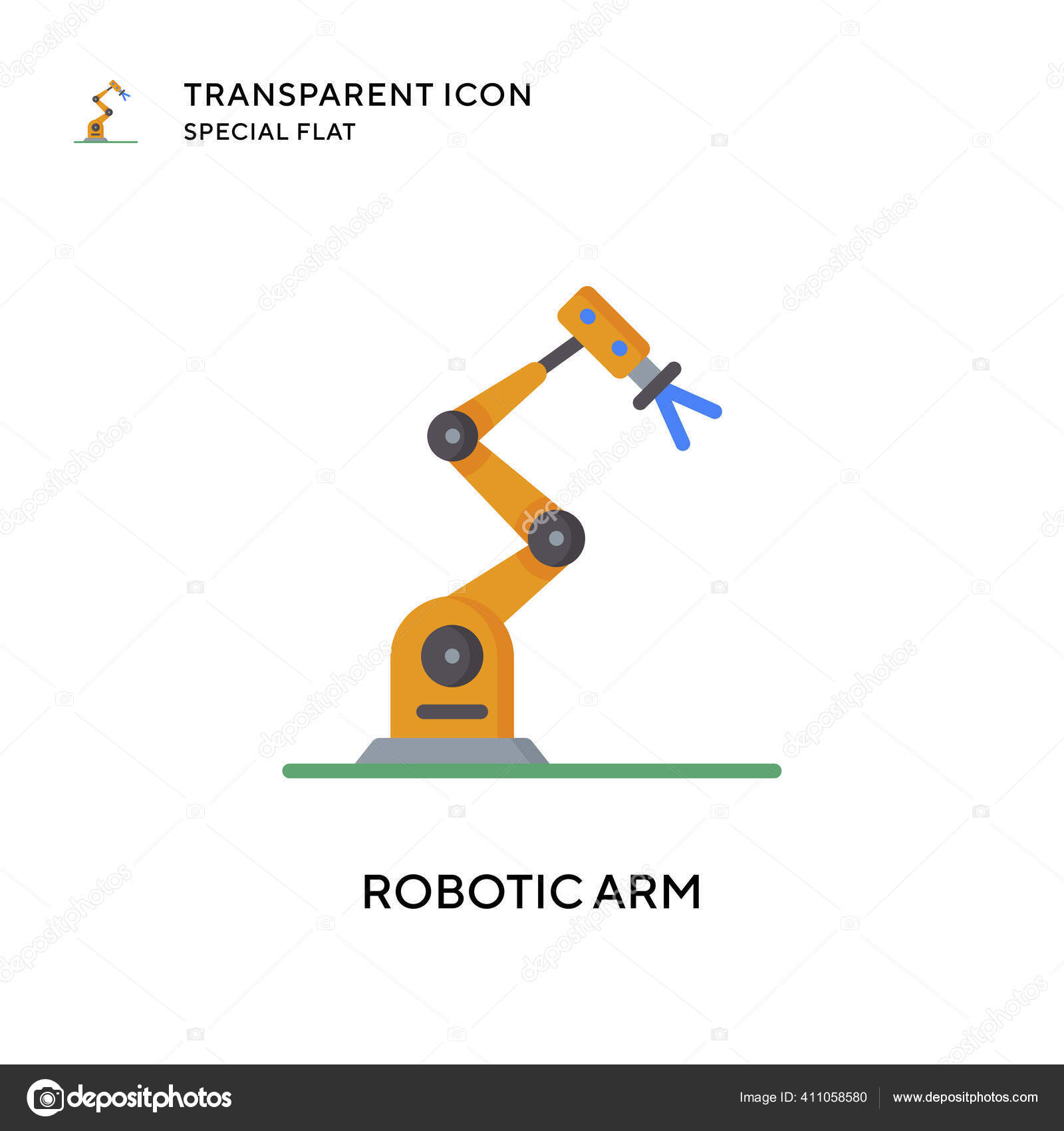 ロボットアームベクトルアイコン フラットスタイルのイラスト Eps 10ベクトル ストックベクター C Edifier