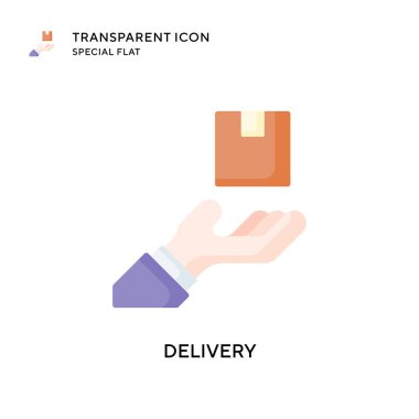 Teslimat vektör simgesi. Düz çizim. EPS 10 vektörü.