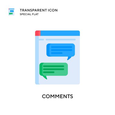 Yorum vektör simgesi. Düz çizim. EPS 10 vektörü.