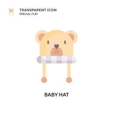 Bebek şapkası vektör simgesi. Düz çizim. EPS 10 vektörü.