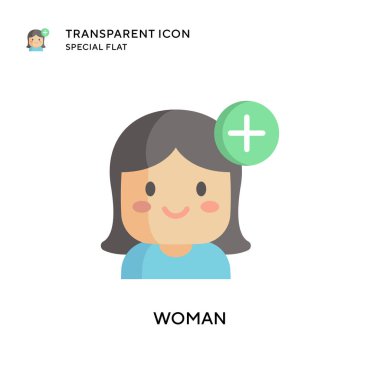 Kadın vektör simgesi. Düz çizim. EPS 10 vektörü.