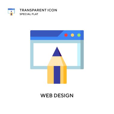 Web tasarım vektör simgesi. Düz çizim. EPS 10 vektörü.