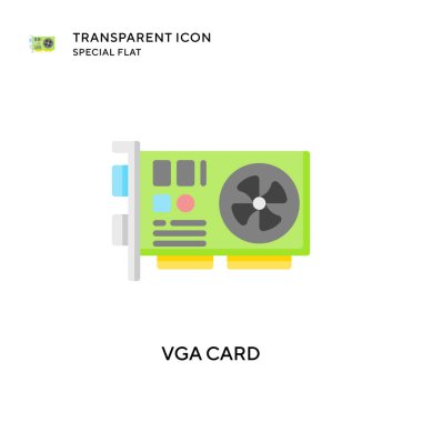 Vga kart vektör simgesi. Düz çizim. EPS 10 vektörü.