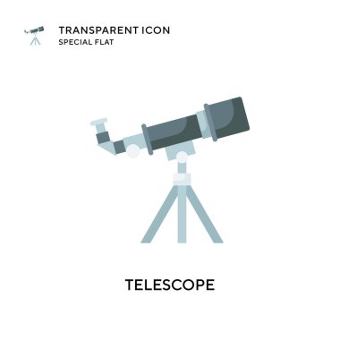 Teleskop vektör simgesi. Düz çizim. EPS 10 vektörü.