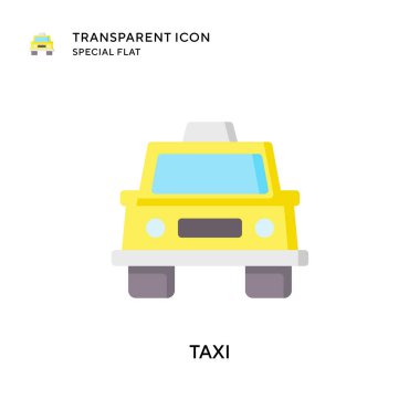 Taksi vektör simgesi. Düz çizim. EPS 10 vektörü.