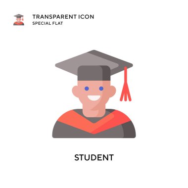 Öğrenci vektör simgesi. Düz çizim. EPS 10 vektörü.