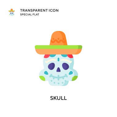 Kafatası vektör simgesi. Düz çizim. EPS 10 vektörü.