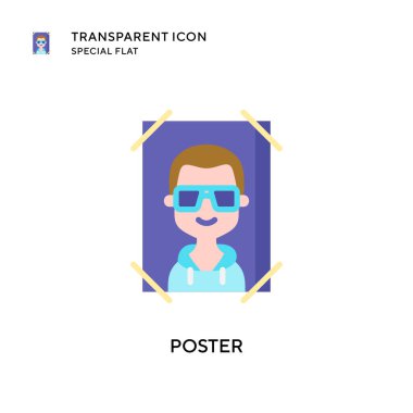 Poster vektör simgesi. Düz çizim. EPS 10 vektörü.