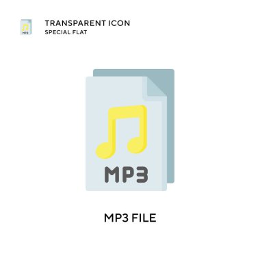 Mp3 dosya vektör simgesi. Düz çizim. EPS 10 vektörü.