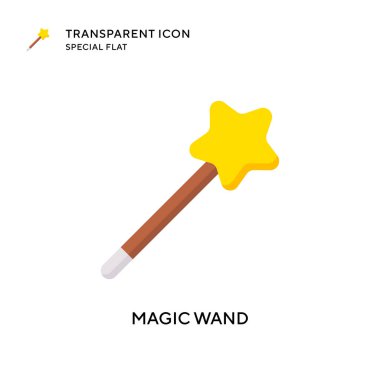 Sihirli değnek vektör simgesi. Düz çizim. EPS 10 vektörü.