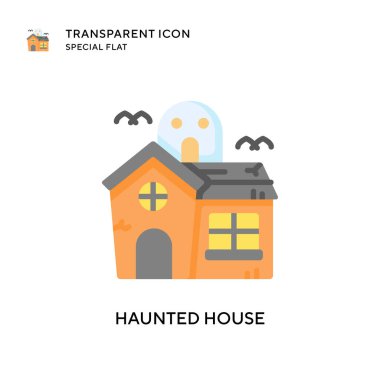 Lanetli ev vektör simgesi. Düz çizim. EPS 10 vektörü.