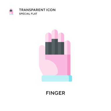 Parmak vektör simgesi. Düz çizim. EPS 10 vektörü.