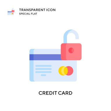 Kredi kartı vektör simgesi. Düz çizim. EPS 10 vektörü.