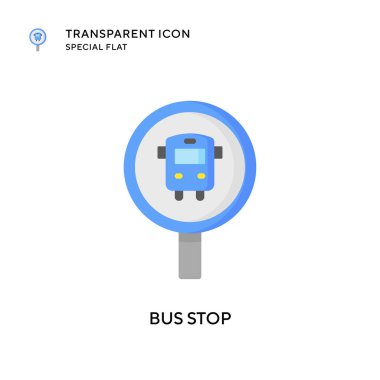 Otobüs durağı vektör simgesi. Düz çizim. EPS 10 vektörü.