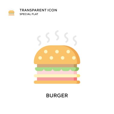 Burger vektör ikonu. Düz çizim. EPS 10 vektörü.