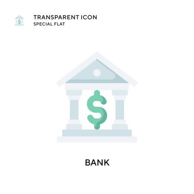 Banka vektör simgesi. Düz çizim. EPS 10 vektörü.