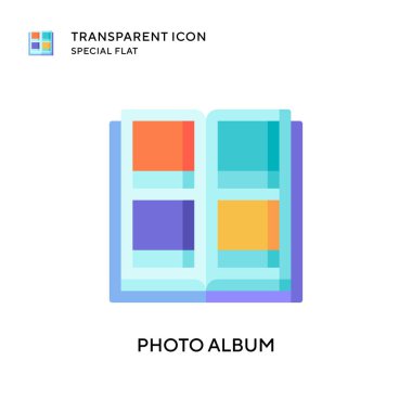 Fotoğraf albümü vektör simgesi. Düz çizim. EPS 10 vektörü.