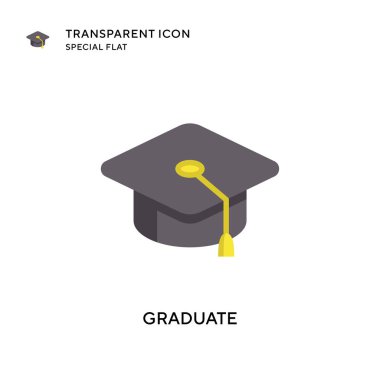 Mezuniyet vektör simgesi. Düz çizim. EPS 10 vektörü.