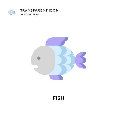 Balık vektör simgesi. Düz çizim. EPS 10 vektörü.