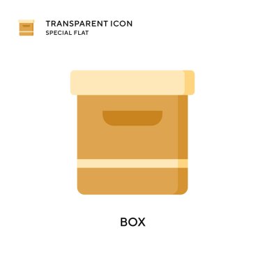 Kutu vektör simgesi. Düz çizim. EPS 10 vektörü.