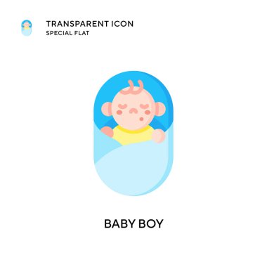Bebek oğlan vektör ikonu. Düz çizim. EPS 10 vektörü.