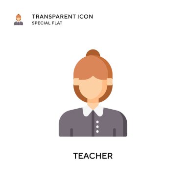 Öğretmen vektör simgesi. Düz çizim. EPS 10 vektörü.