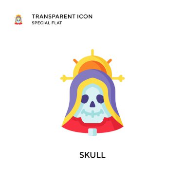 Kafatası vektör simgesi. Düz çizim. EPS 10 vektörü.