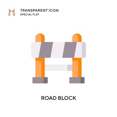 Yol engelleme vektör simgesi. Düz çizim. EPS 10 vektörü.