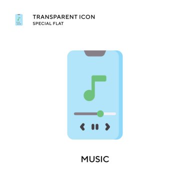 Müzik vektörü simgesi. Düz çizim. EPS 10 vektörü.