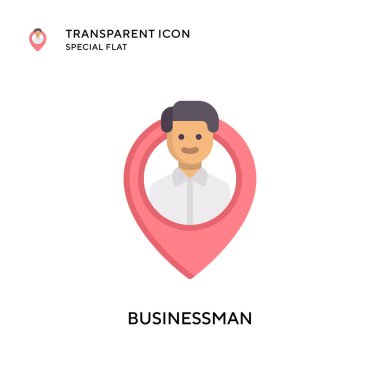 İş adamı vektör simgesi. Düz çizim. EPS 10 vektörü.