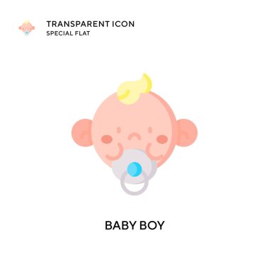 Bebek oğlan vektör ikonu. Düz çizim. EPS 10 vektörü.