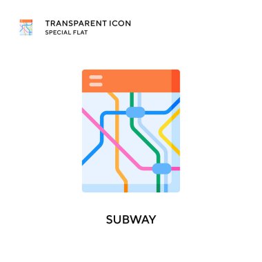 Metro vektör simgesi. Düz çizim. EPS 10 vektörü.