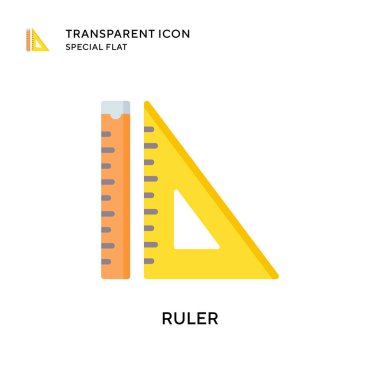 Cetvel vektör simgesi. Düz çizim. EPS 10 vektörü.