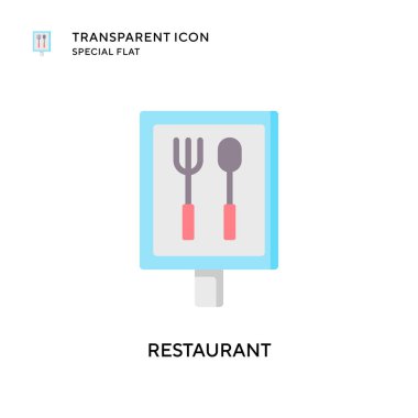 Restoran vektör simgesi. Düz çizim. EPS 10 vektörü.