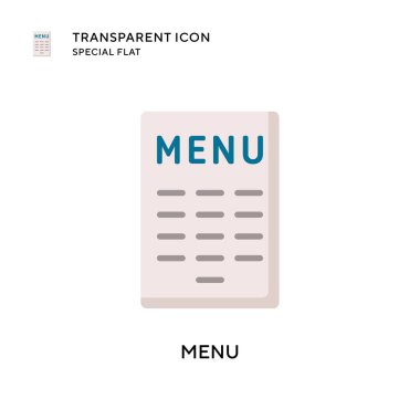 Menü vektör simgesi. Düz çizim. EPS 10 vektörü.