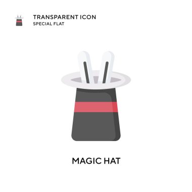 Sihirli şapka vektör simgesi. Düz çizim. EPS 10 vektörü.