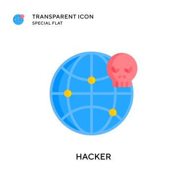 Hacker vektör simgesi. Düz çizim. EPS 10 vektörü.