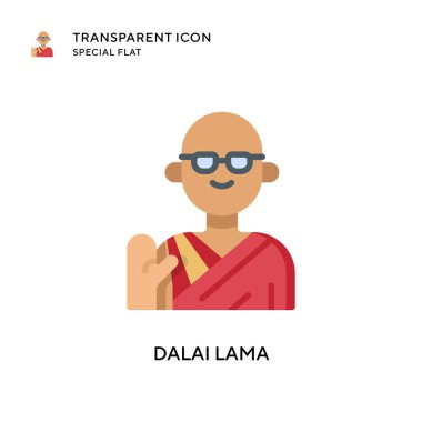 Dalai lama vektör ikonu. Düz çizim. EPS 10 vektörü.
