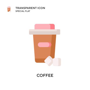 Kahve vektörü ikonu. Düz çizim. EPS 10 vektörü.